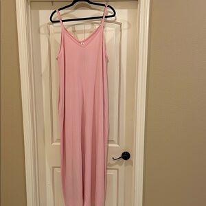 Zenana Outfitters Pink Maxi Dress with Spaghetti Straps, NWOT